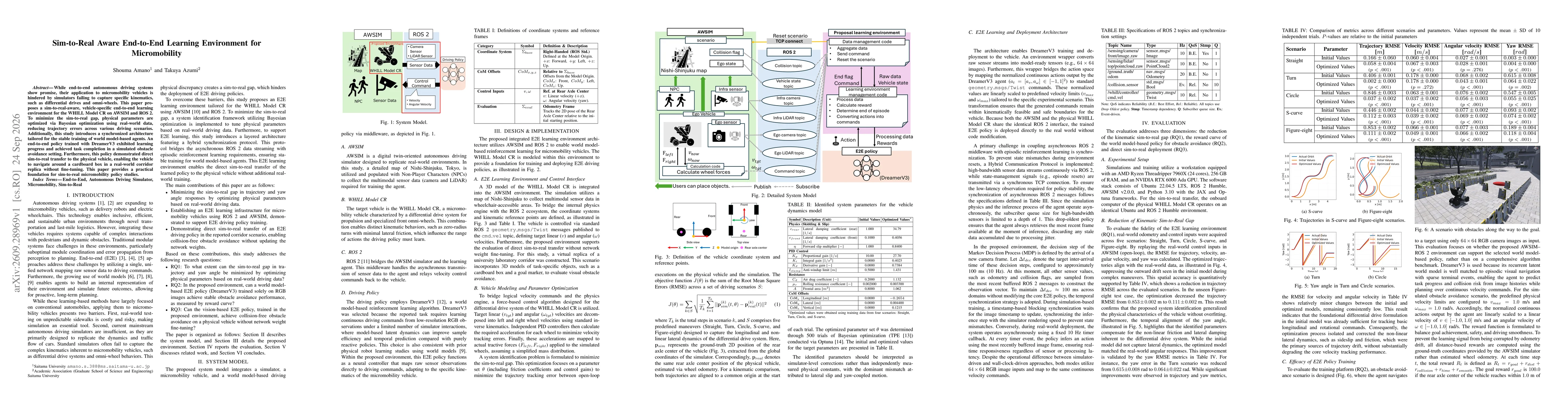 Thumbnail for Sim-to-Real Aware End-to-End Learning Environment for Micromobility