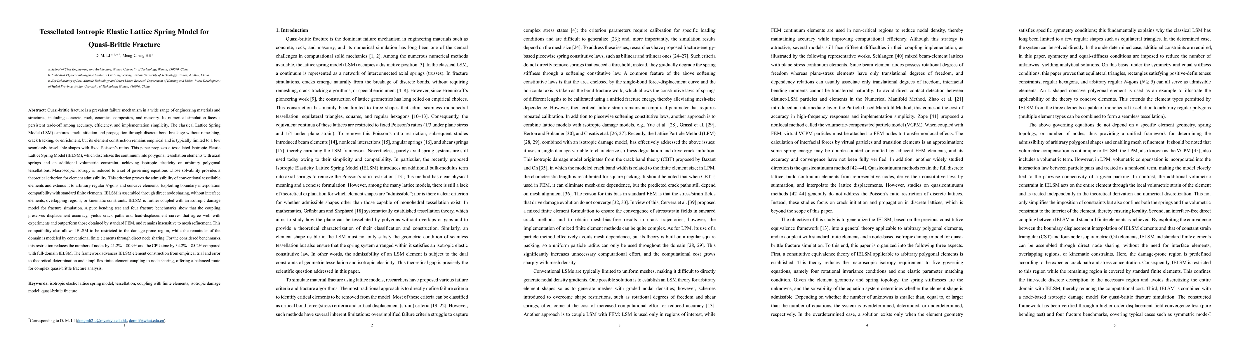 Thumbnail for Tessellated Isotropic Elastic Lattice Spring Model for Quasi-Brittle Fracture