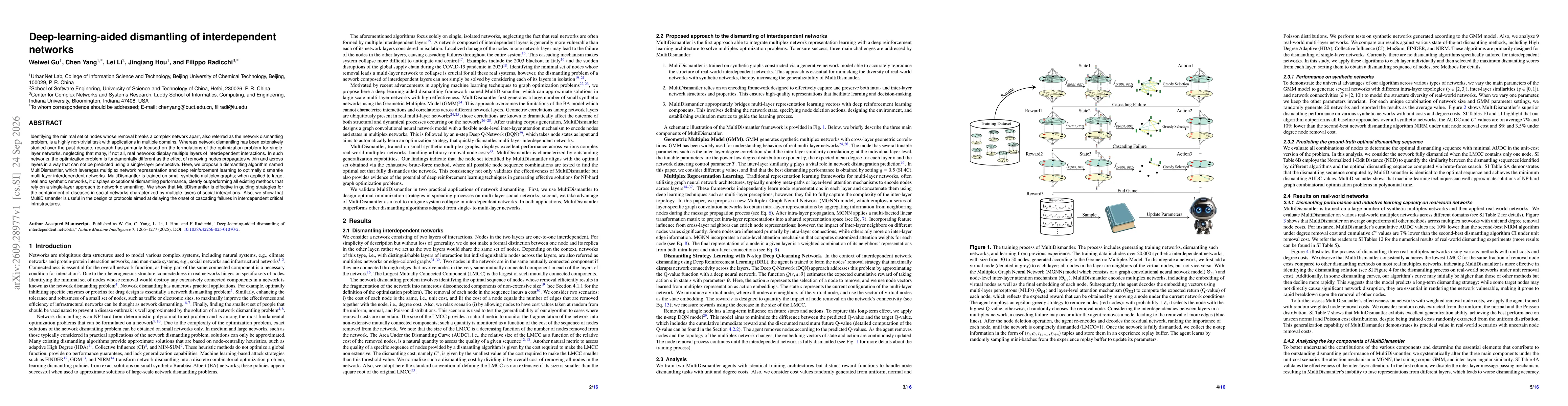 Thumbnail for Deep-learning-aided dismantling of interdependent networks