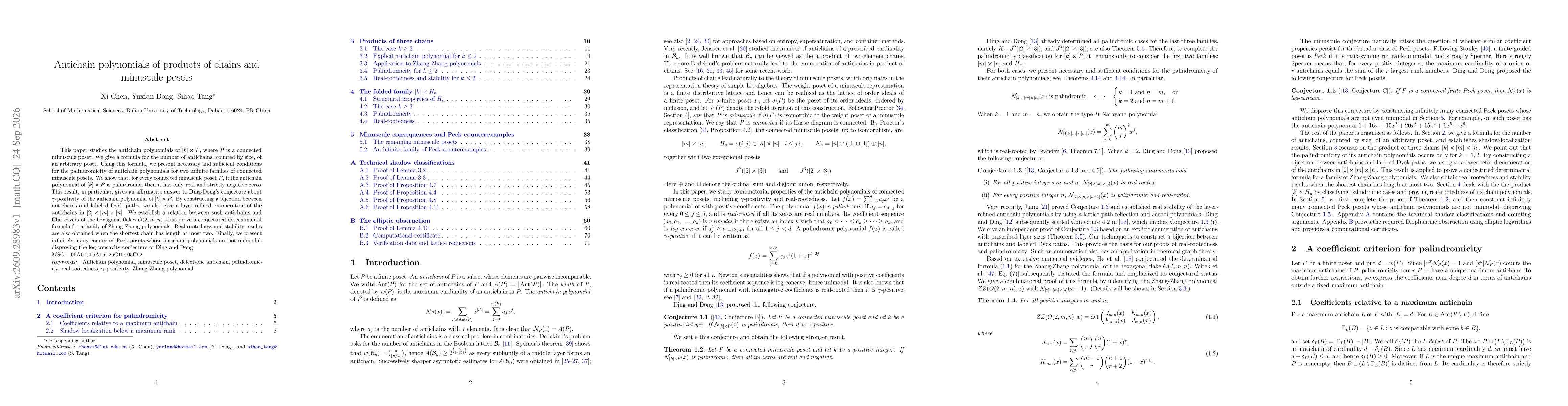 Thumbnail for Antichain polynomials of products of chains and minuscule posets