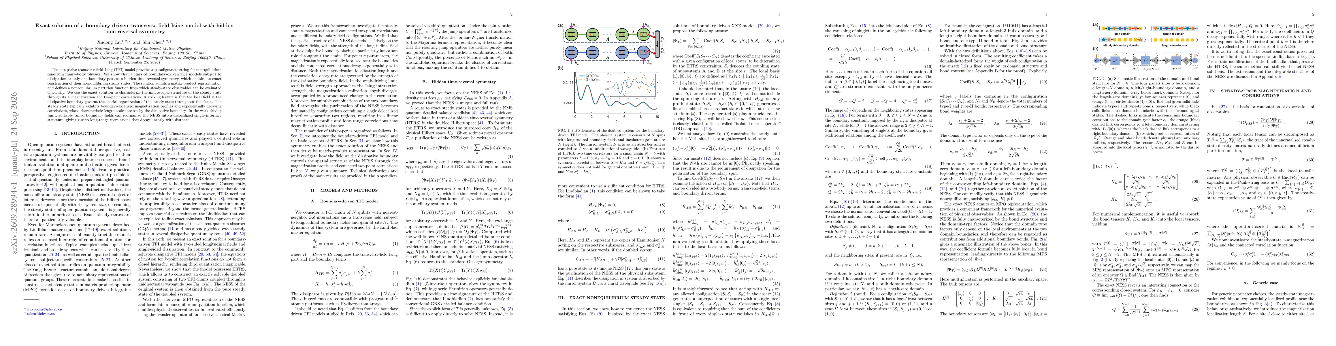 Thumbnail for Exact solution of a boundary-driven transverse-field Ising model with hidden time-reversal symmetry