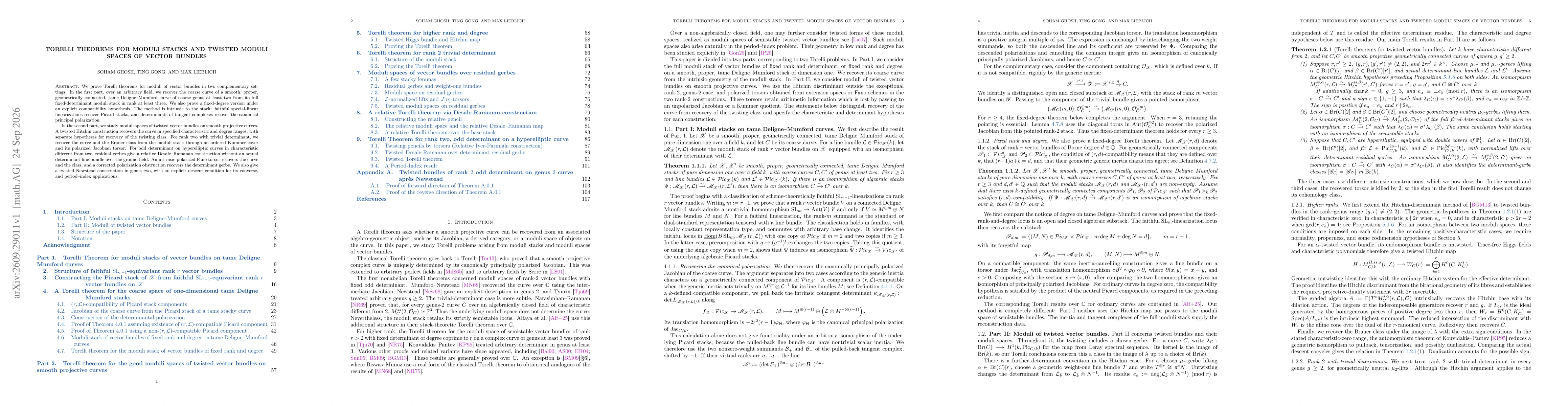 Thumbnail for Torelli theorems for moduli stacks and twisted moduli spaces of vector bundles
