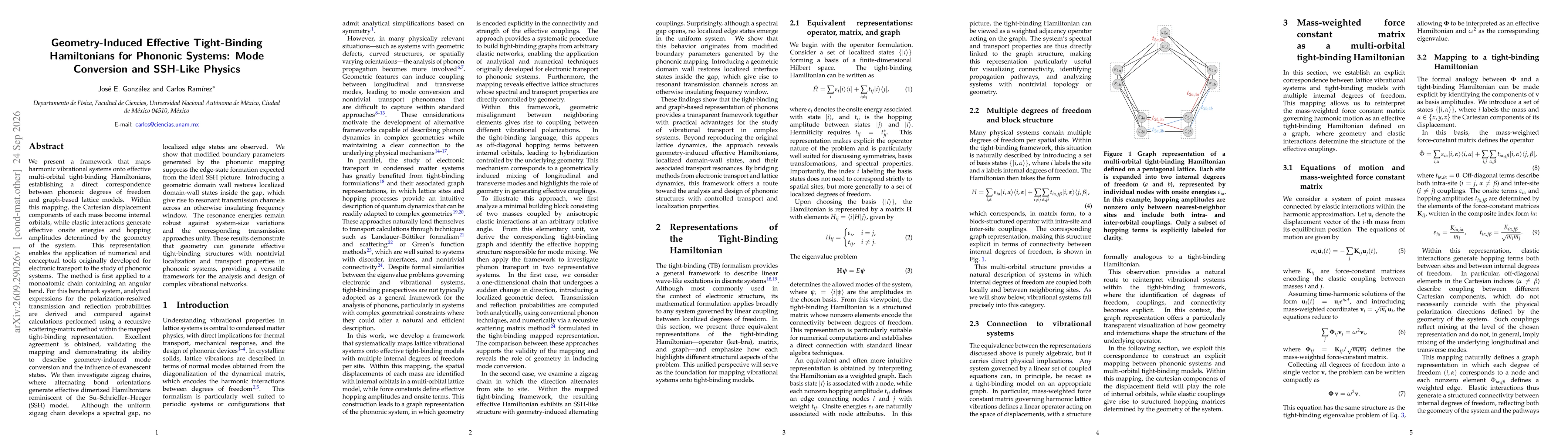 Thumbnail for Geometry-Induced Effective Tight-Binding Hamiltonians for Phononic Systems: Mode Conversion and SSH-Like Physics