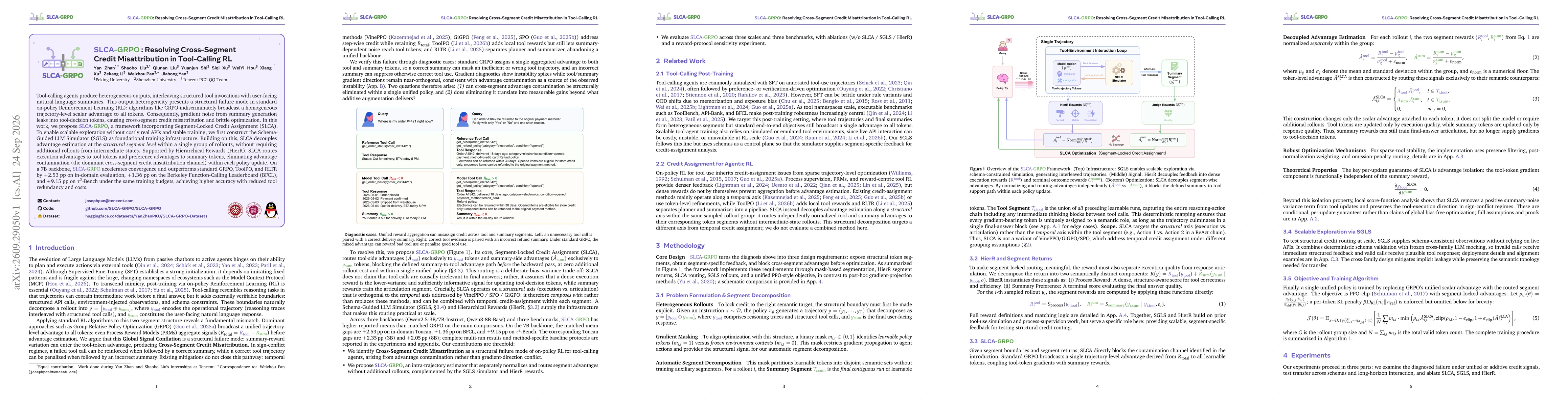 Thumbnail for SLCA-GRPO: Resolving Cross-Segment Credit Misattribution in Tool-Calling RL