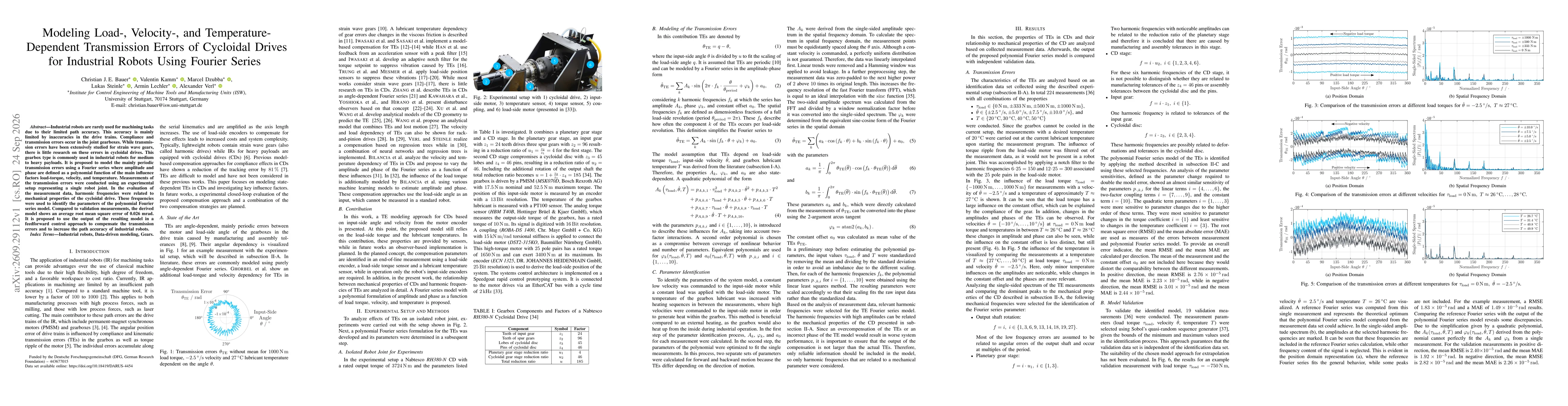 Thumbnail for Modeling Load-, Velocity-, and Temperature-Dependent Transmission Errors of Cycloidal Drives for Industrial Robots Using Fourier Series