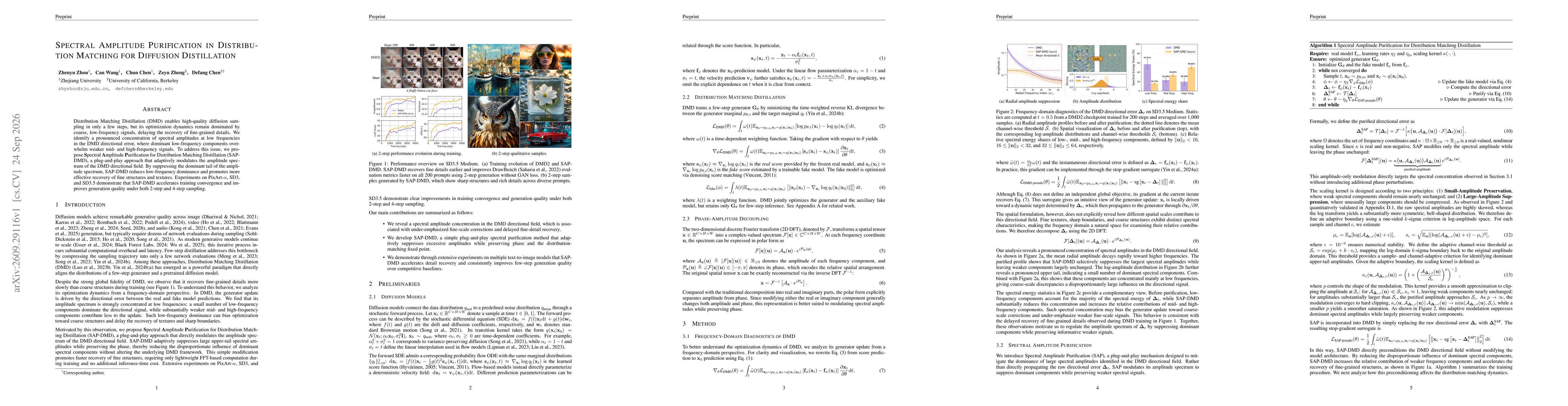 Thumbnail for Spectral Amplitude Purification in Distribution Matching for Diffusion Distillation