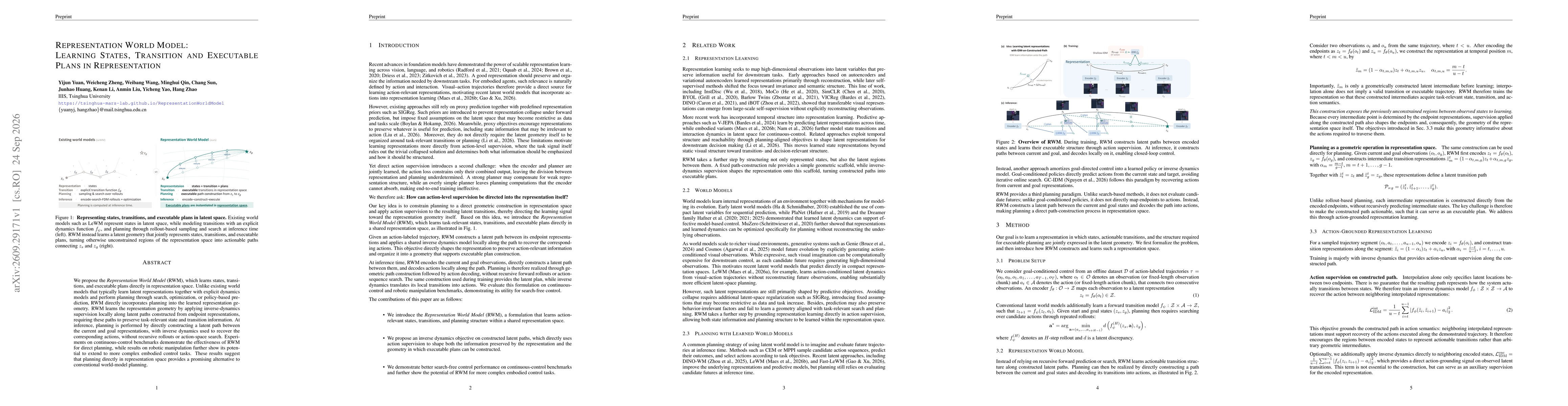 Thumbnail for Representation World Model: Learning States, Transition and Executable Plans in Representation