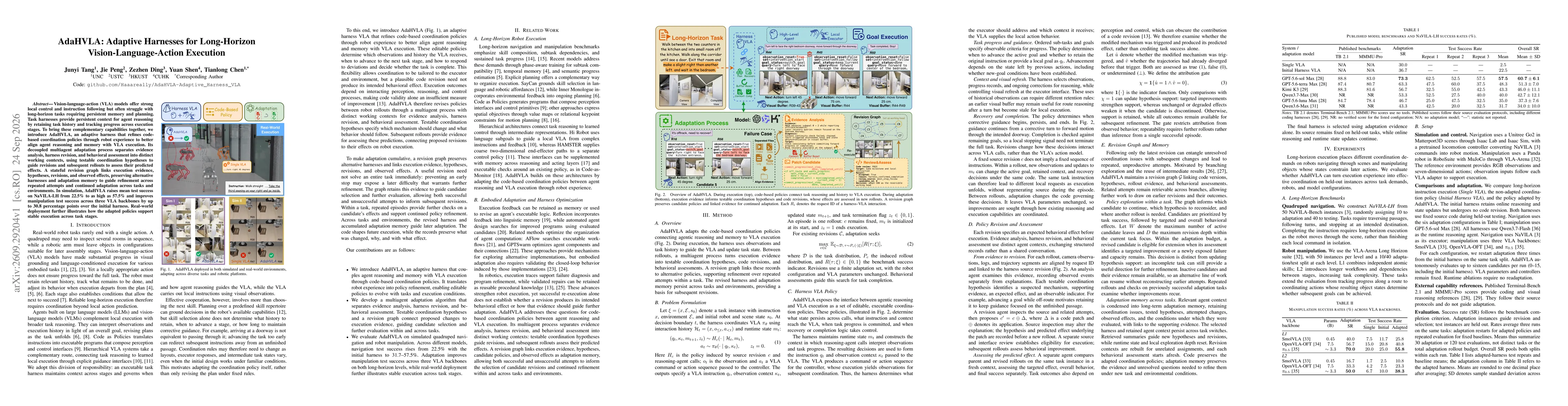 Thumbnail for AdaHVLA: Adaptive Harnesses for Long-Horizon Vision-Language-Action Execution