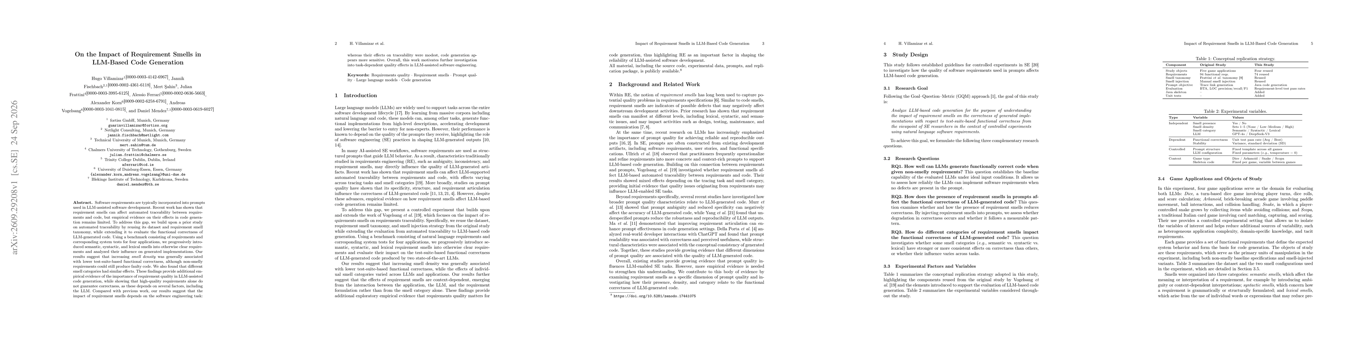 Thumbnail for On the Impact of Requirement Smells in LLM-Based Code Generation