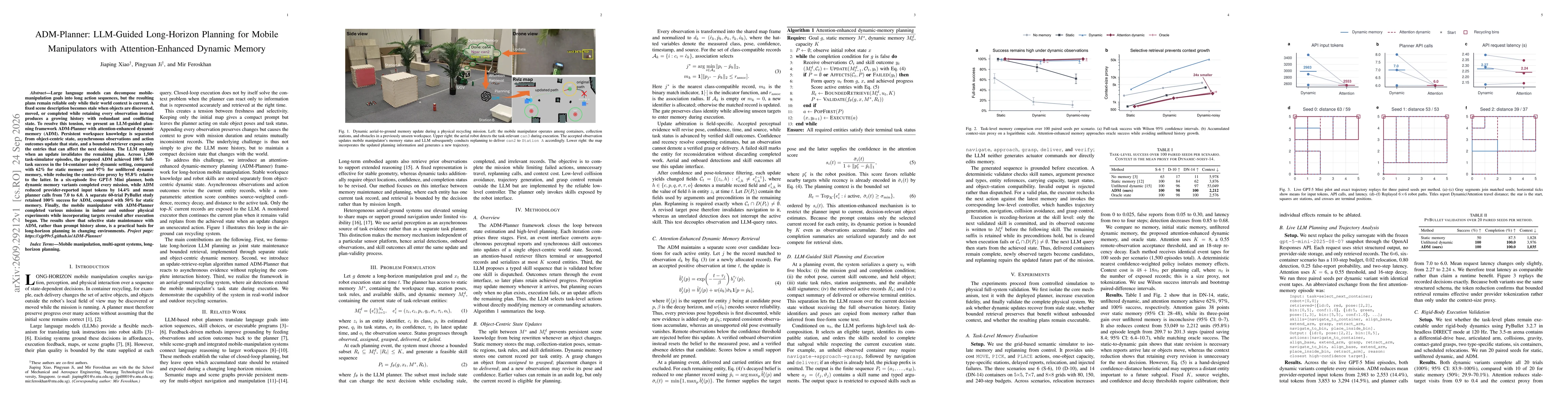 Thumbnail for ADM-Planner: LLM-Guided Long-Horizon Planning for Mobile Manipulators with Attention-Enhanced Dynamic Memory