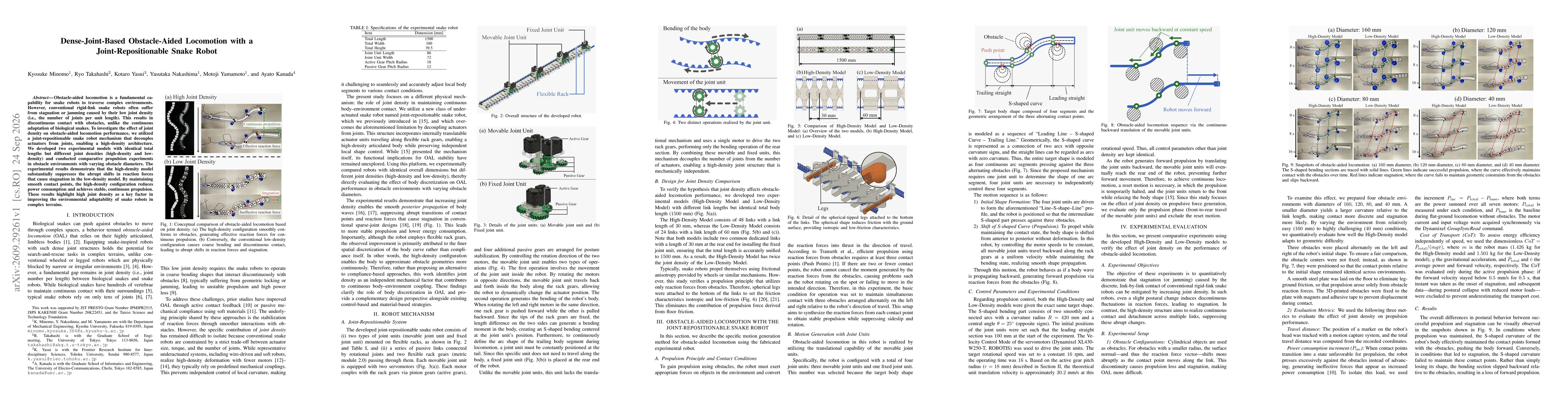 Thumbnail for Dense-Joint-Based Obstacle-Aided Locomotion with a Joint-Repositionable Snake Robot