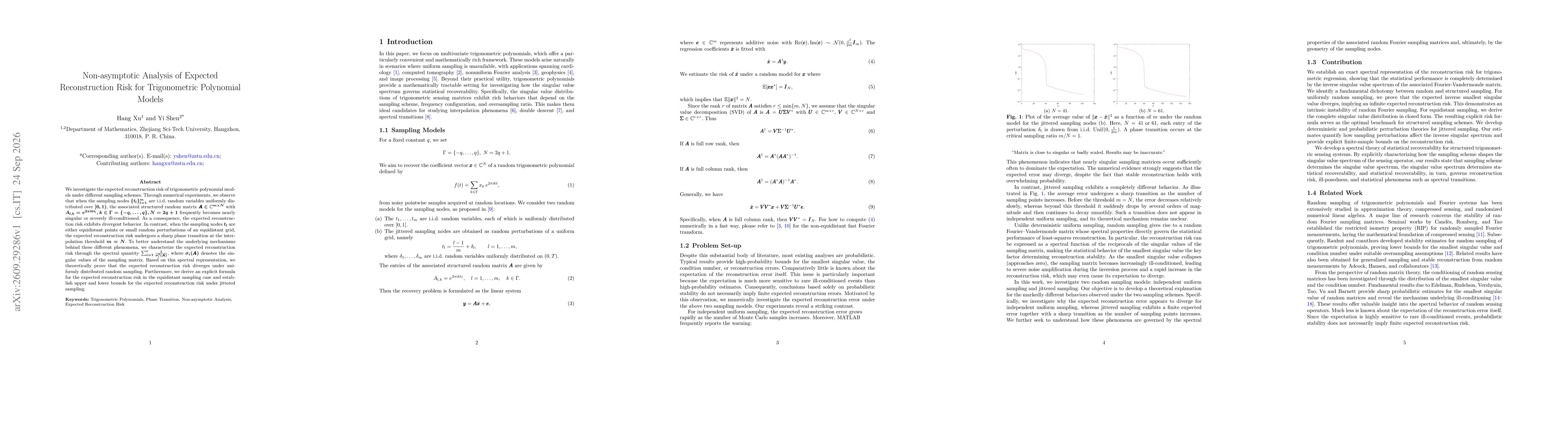 Thumbnail for Non-asymptotic Analysis of Expected Reconstruction Risk for Trigonometric Polynomial Models