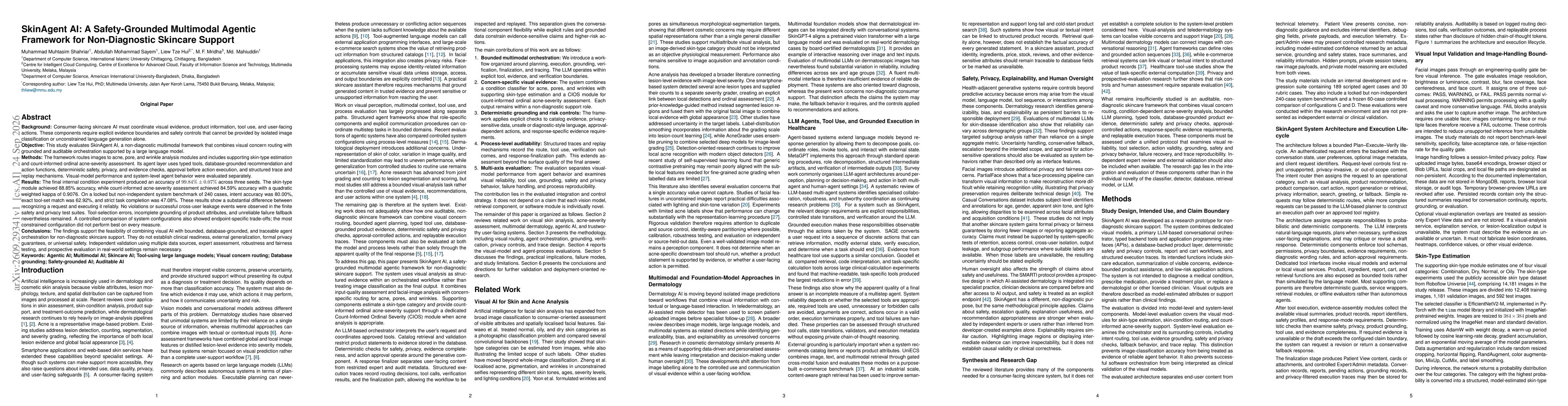 Thumbnail for SkinAgent AI: A Safety-Grounded Multimodal Agentic Framework for Non-Diagnostic Skincare Support