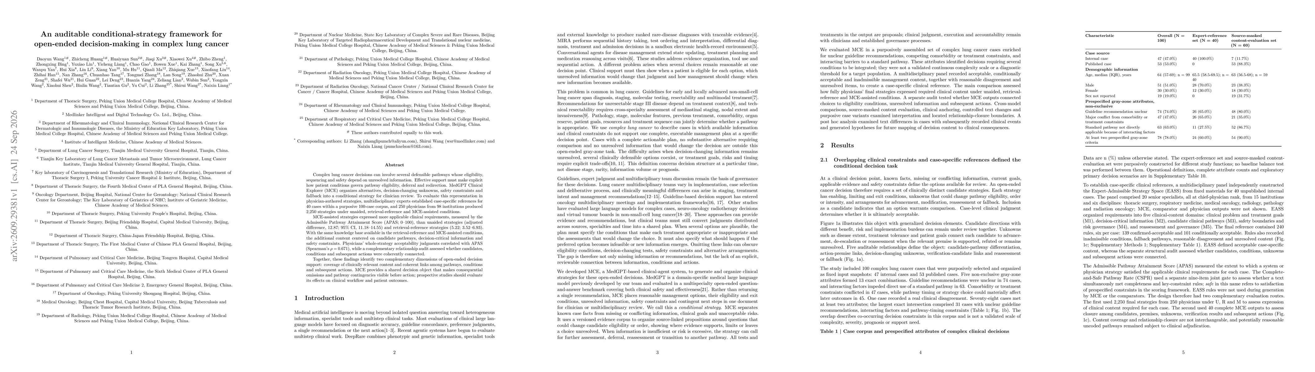 Thumbnail for An auditable conditional-strategy framework for open-ended decision-making in complex lung cancer