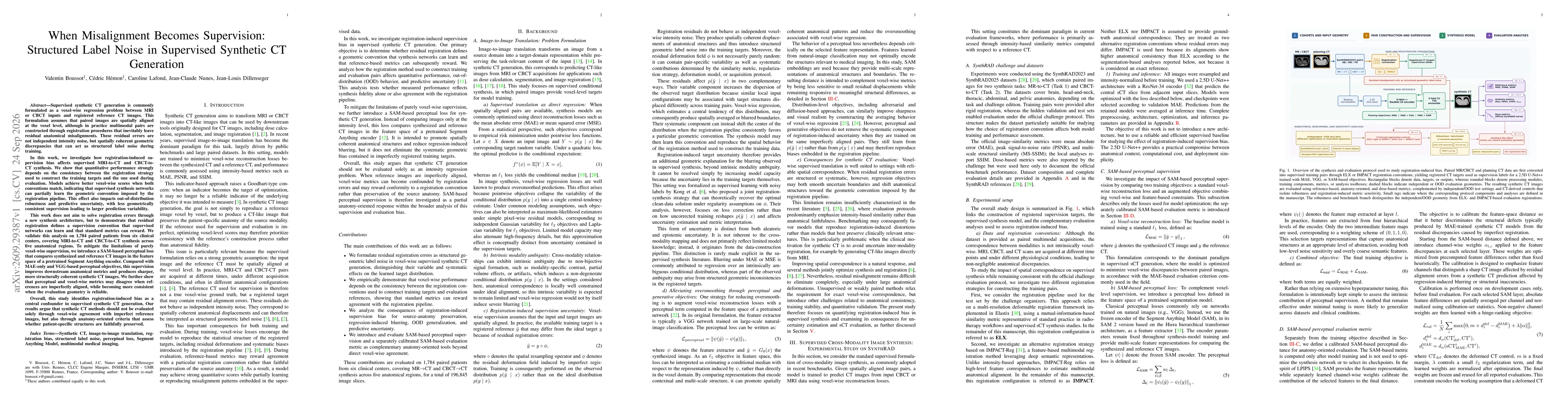 Thumbnail for When Misalignment Becomes Supervision: Structured Label Noise in Supervised Synthetic CT Generation