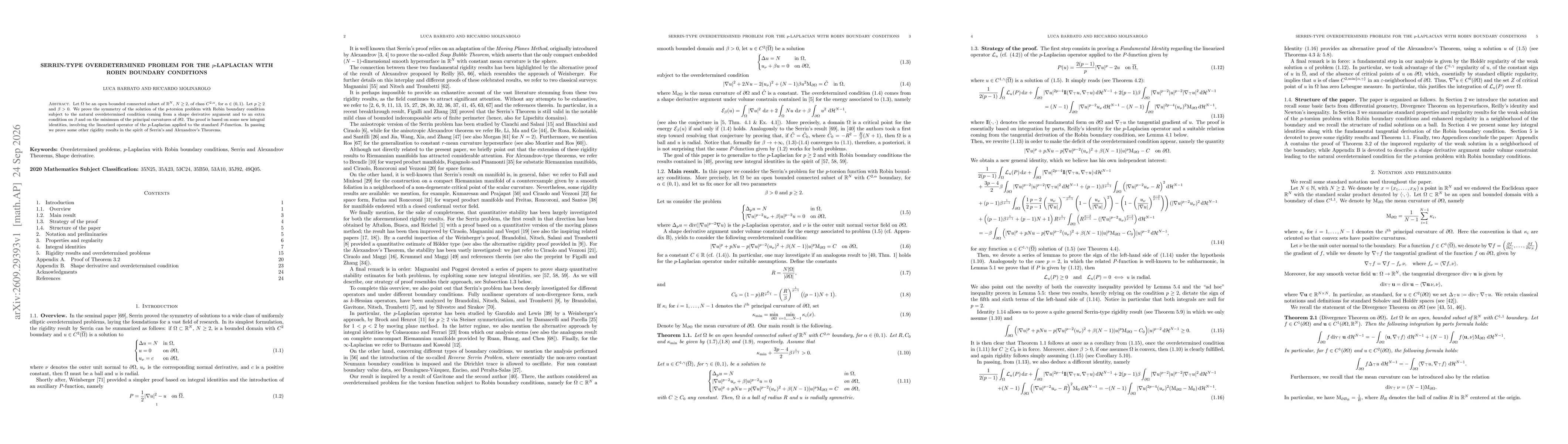 Thumbnail for Serrin-type overdetermined problem for the $p$-Laplacian with Robin boundary conditions