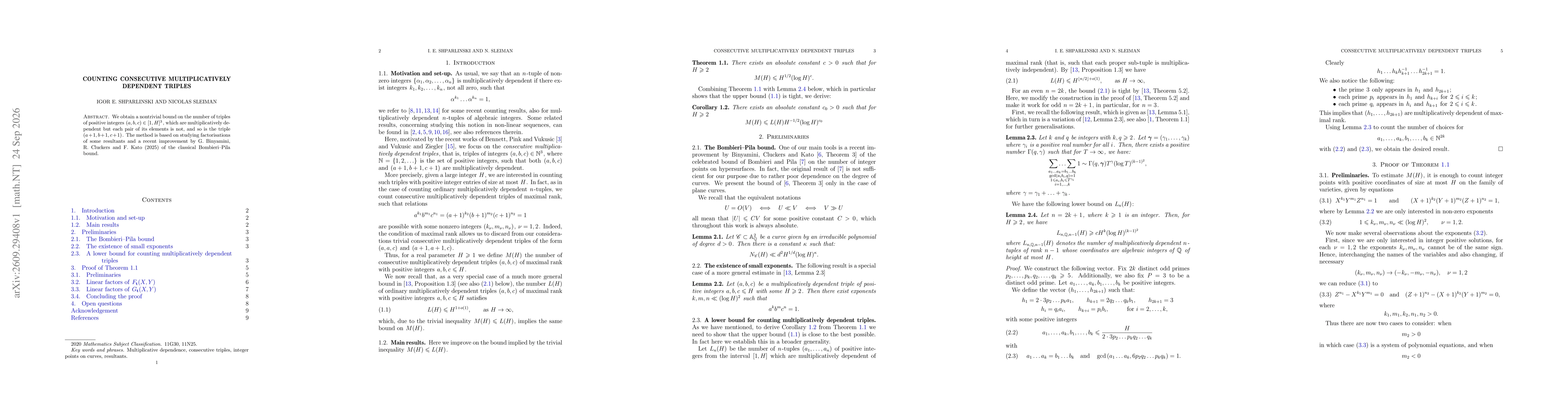 Thumbnail for Counting consecutive multiplicatively dependent triples