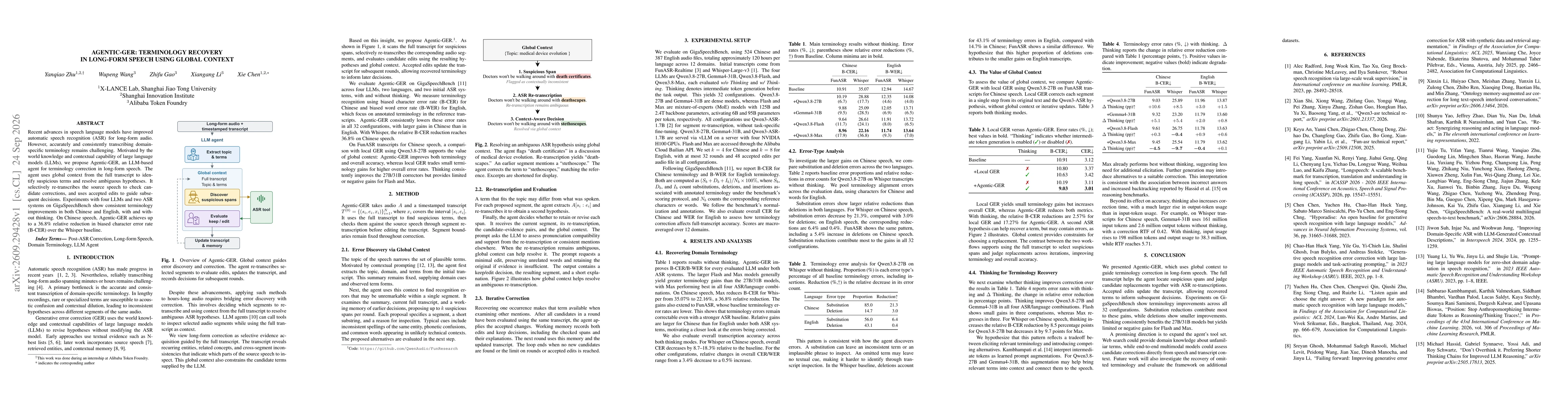 Thumbnail for agentic-ger: terminology recovery in long-form speech using global context