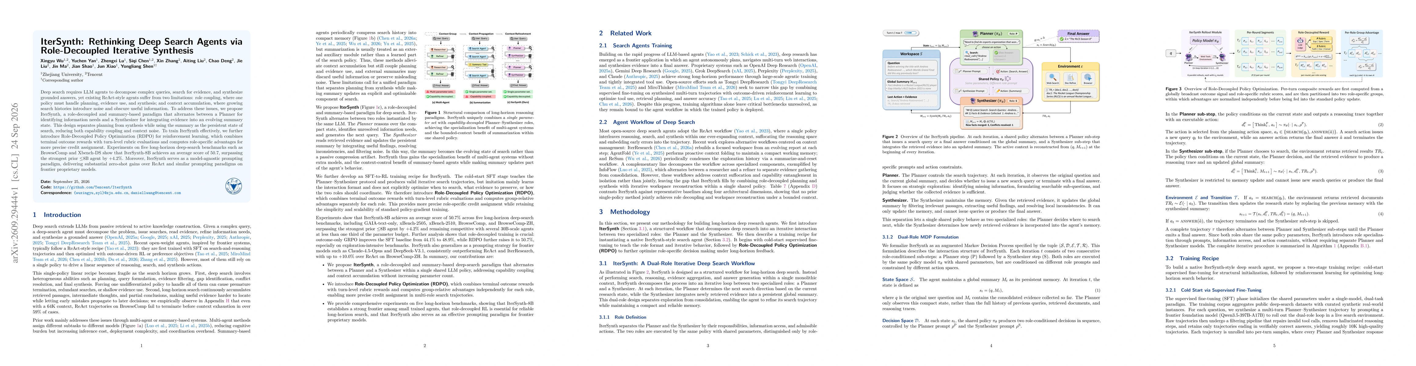 Thumbnail for IterSynth: Rethinking Deep Search Agents via Role-Decoupled Iterative Synthesis
