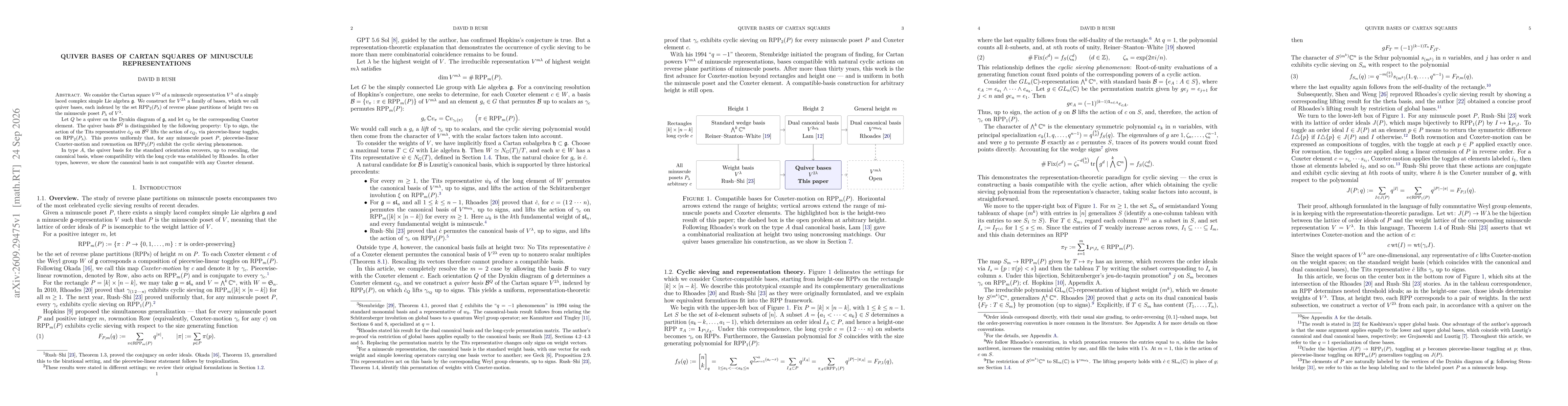 Thumbnail for Quiver Bases of Cartan Squares of Minuscule Representations
