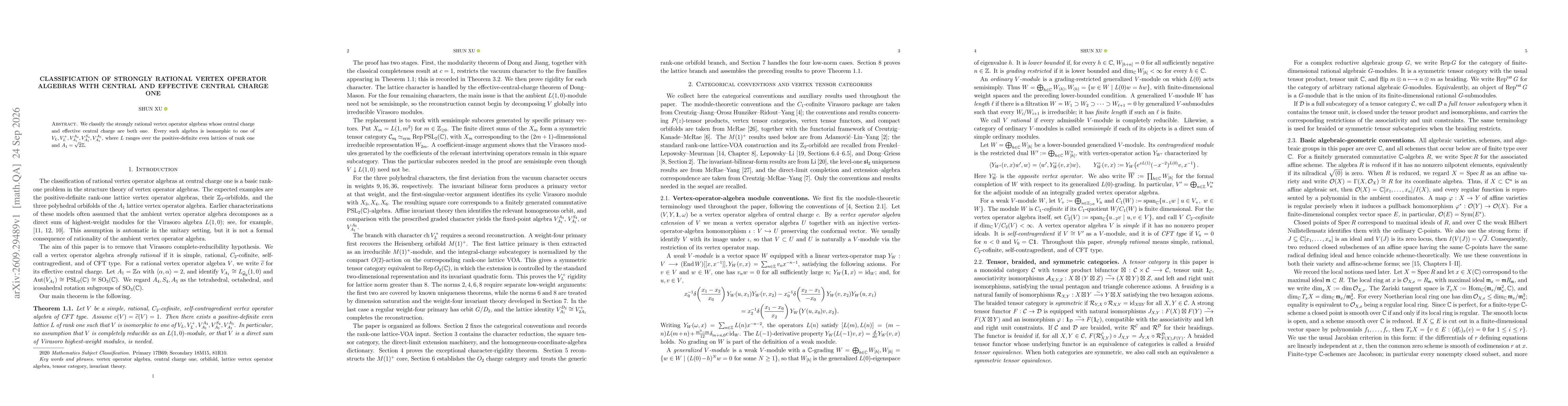 Thumbnail for Classification of Strongly Rational Vertex Operator Algebras with Central and Effective Central Charge One