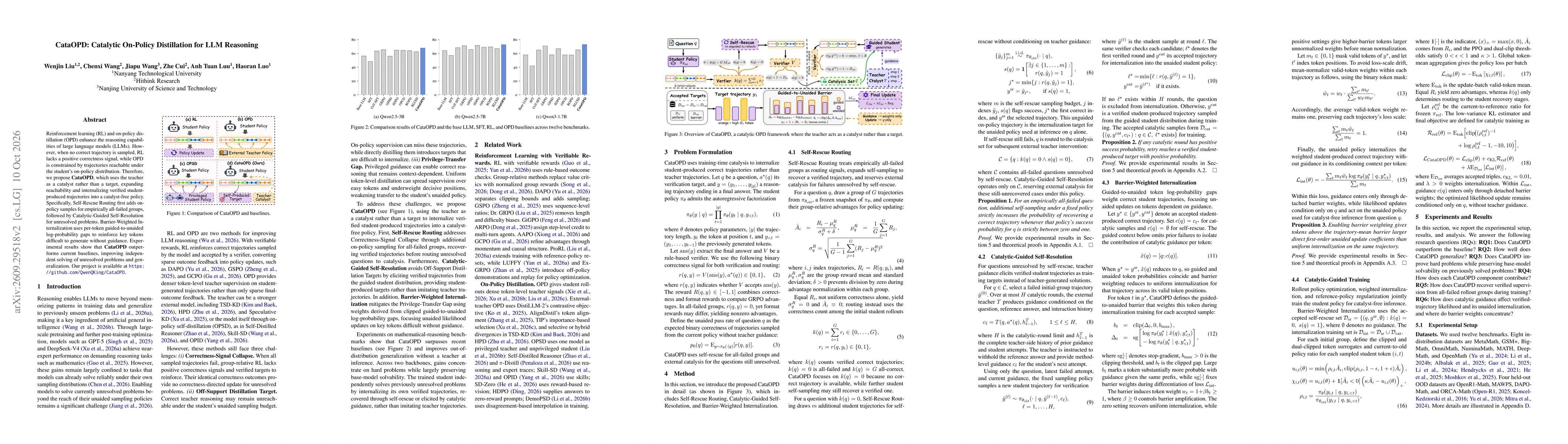 Thumbnail for CataOPD: Catalytic On-Policy Distillation for Large Language Model Reasoning