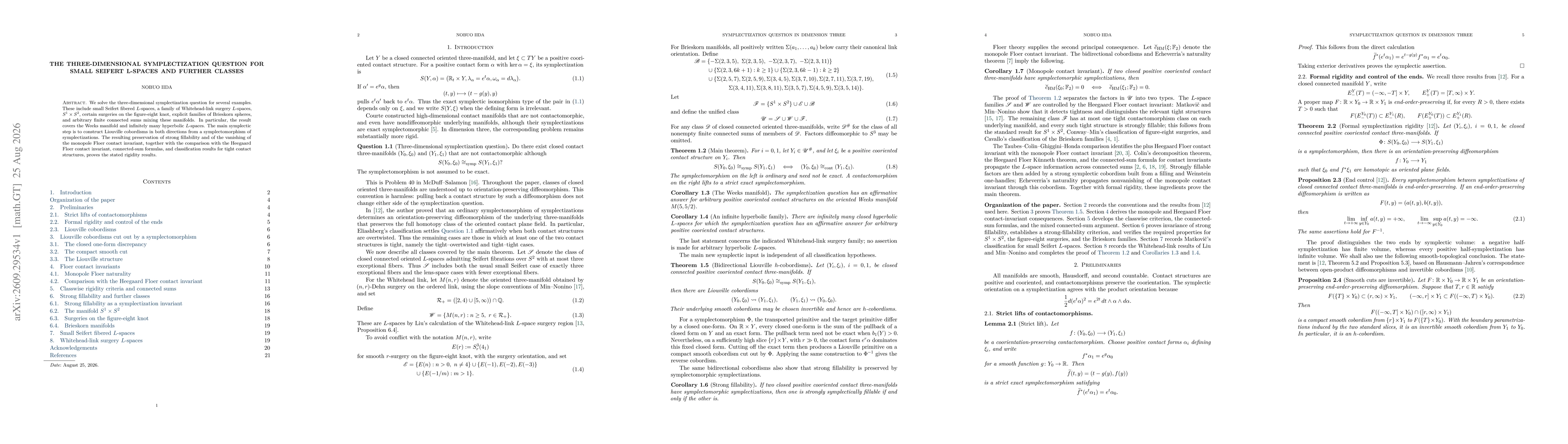Thumbnail for The three-dimensional symplectization question for small Seifert L-spaces and further classes