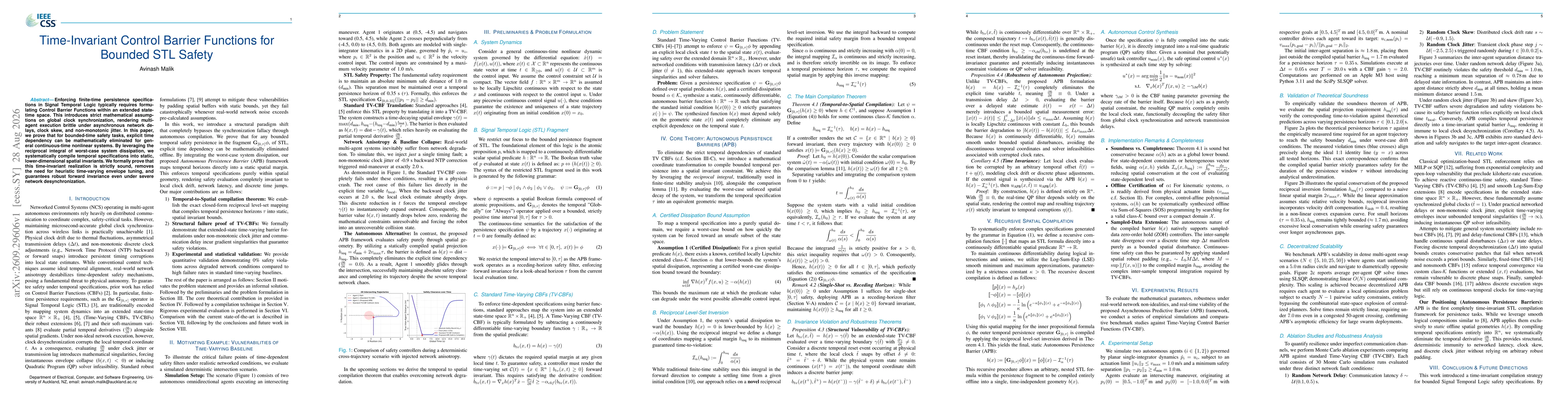 Thumbnail for Time-Invariant Control Barrier Functions for Bounded STL Safety