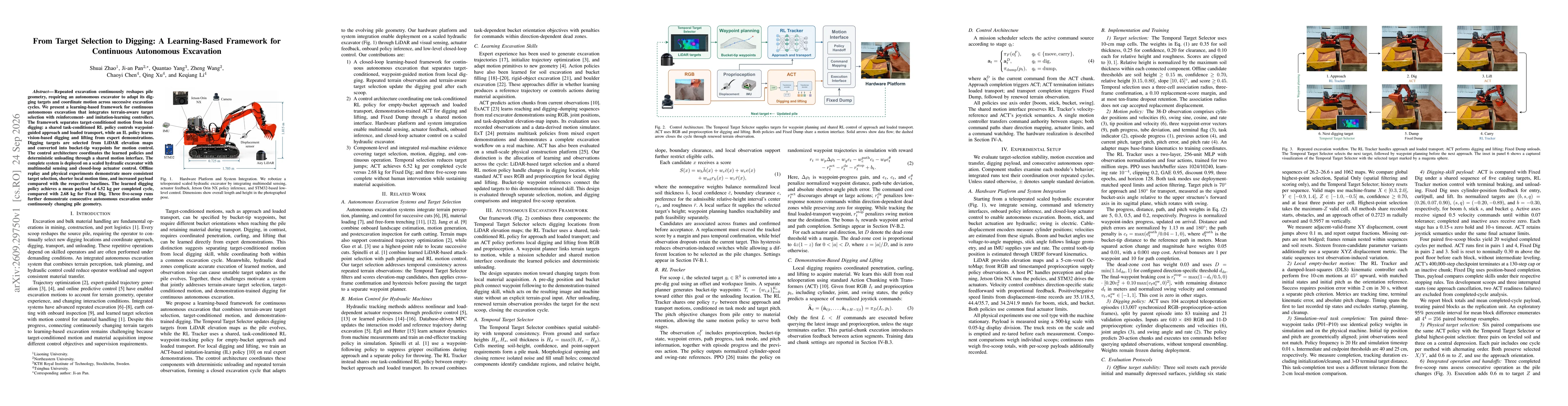 Thumbnail for From Target Selection to Digging: A Learning-Based Framework for Continuous Autonomous Excavation