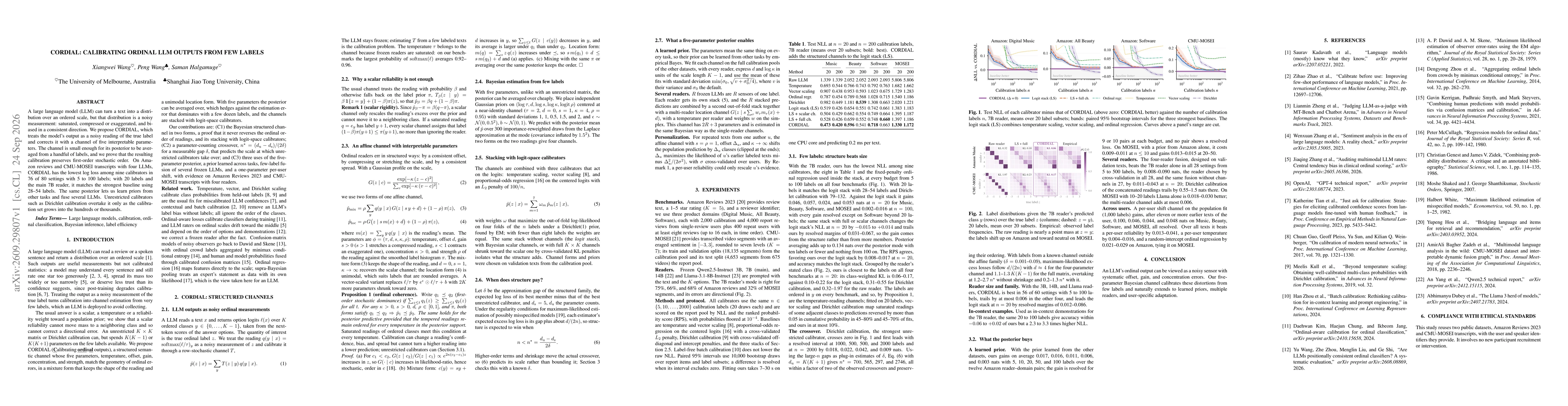 Thumbnail for CORDIAL: Calibrating Ordinal LLM Outputs from Few Labels