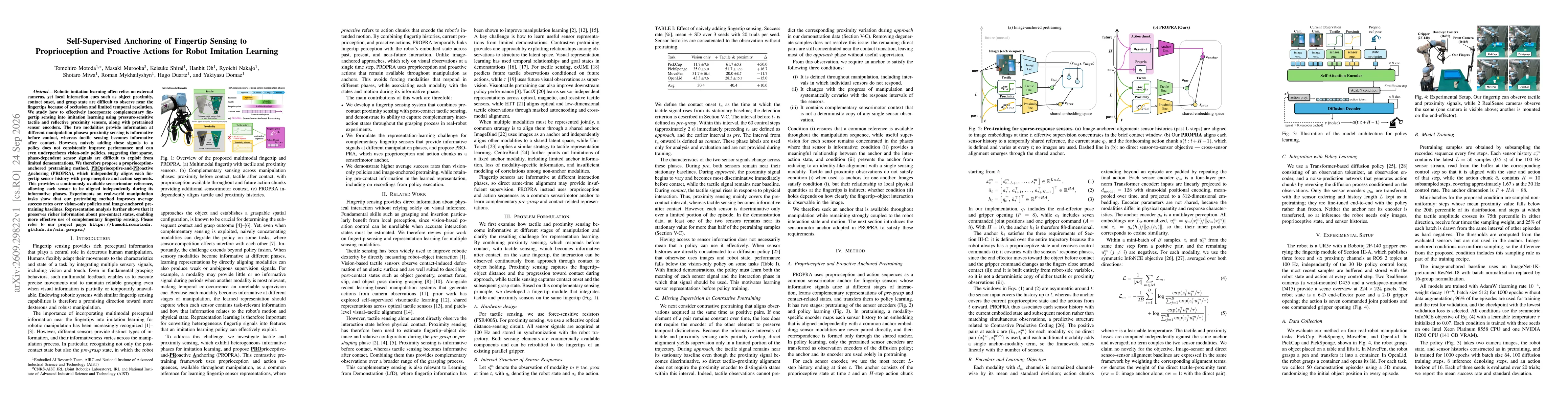 Thumbnail for Self-Supervised Anchoring of Fingertip Sensing to Proprioception and Proactive Actions for Robot Imitation Learning