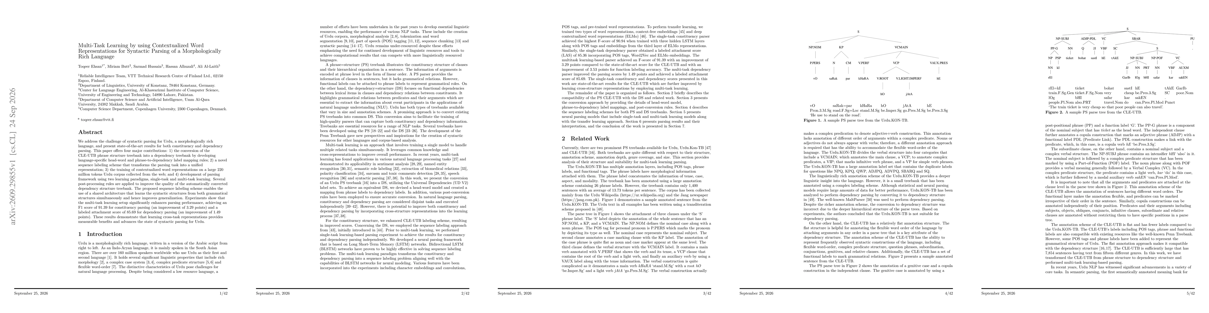 Thumbnail for Multi-Task Learning by using Contextualized Word Representations for Syntactic Parsing of a Morphologically Rich Language