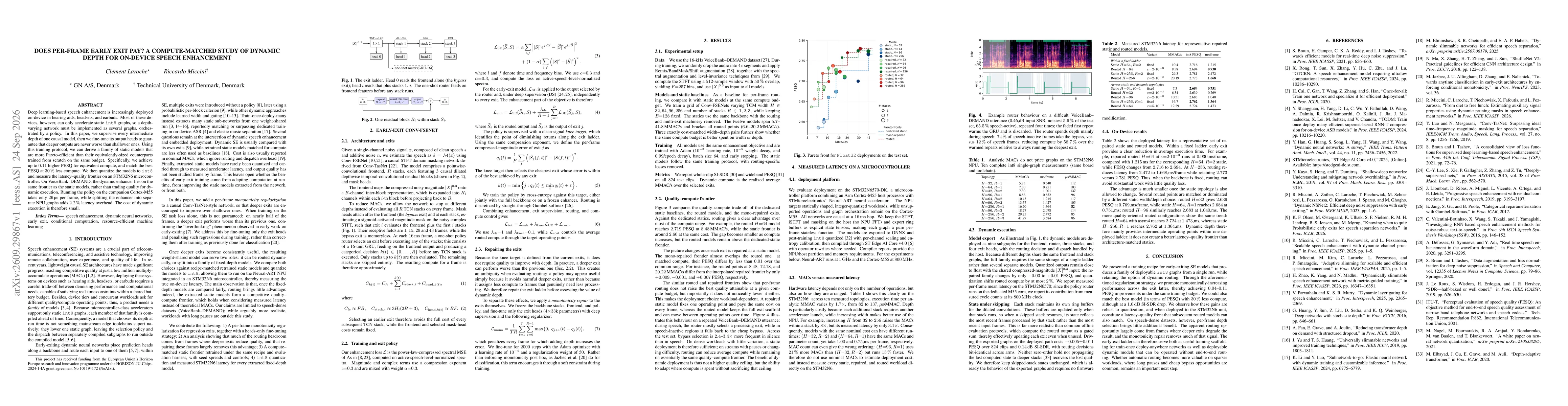 Thumbnail for Does per-frame early exit pay? A compute-matched study of dynamic depth for on-device speech enhancement