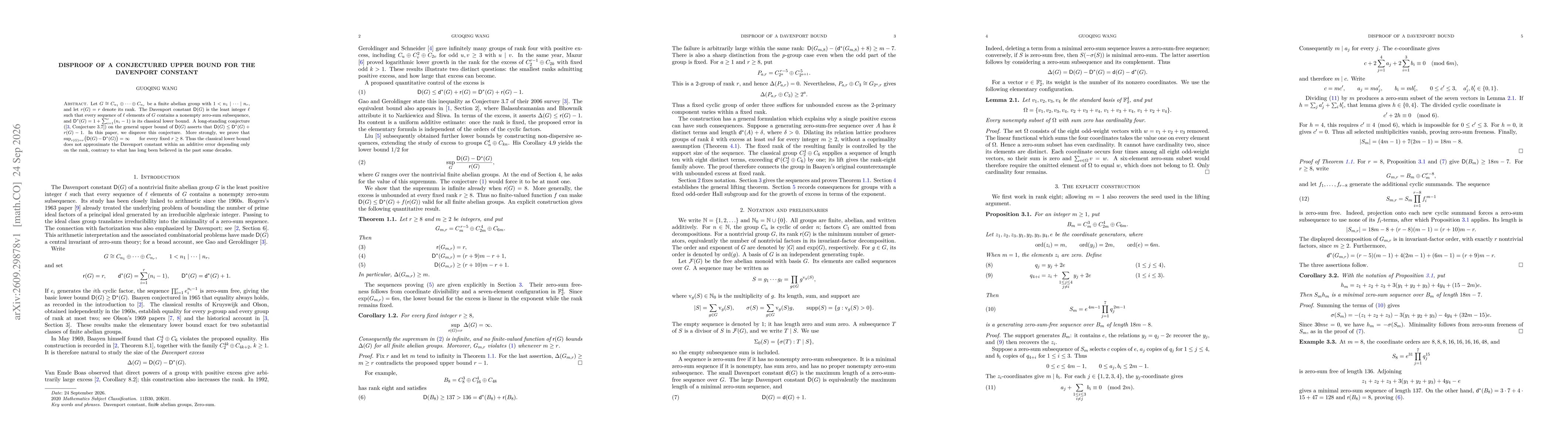 Thumbnail for Disproof of a Conjectured Upper Bound for the Davenport Constant