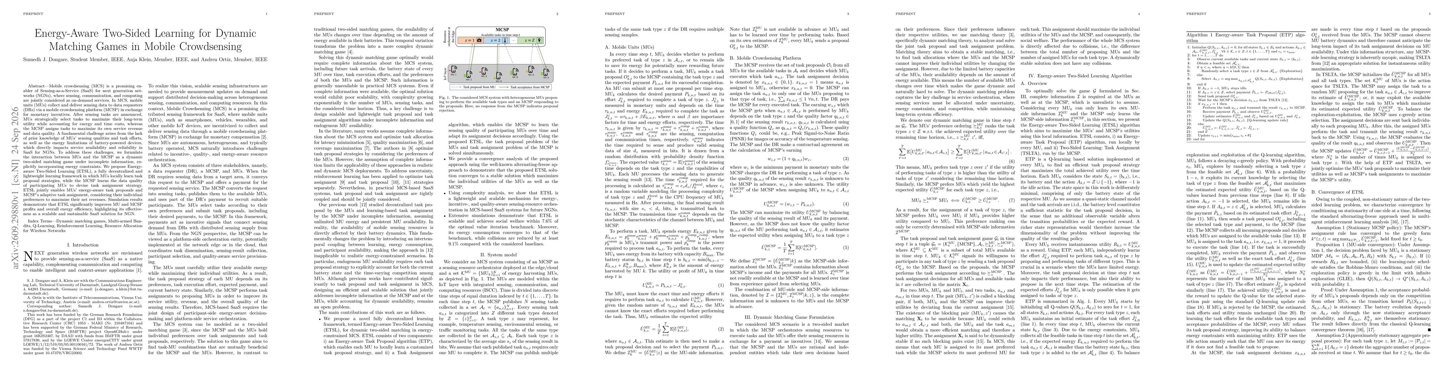 Thumbnail for Energy-Aware Two-Sided Learning for Dynamic Matching Games in Mobile Crowdsensing