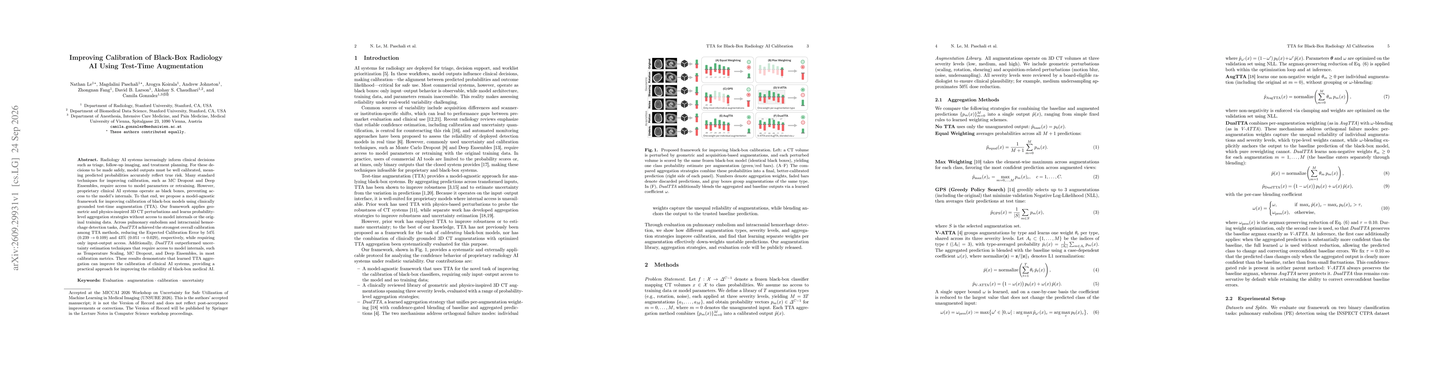 Thumbnail for Improving Calibration of Black-Box Radiology AI Using Test-Time Augmentation