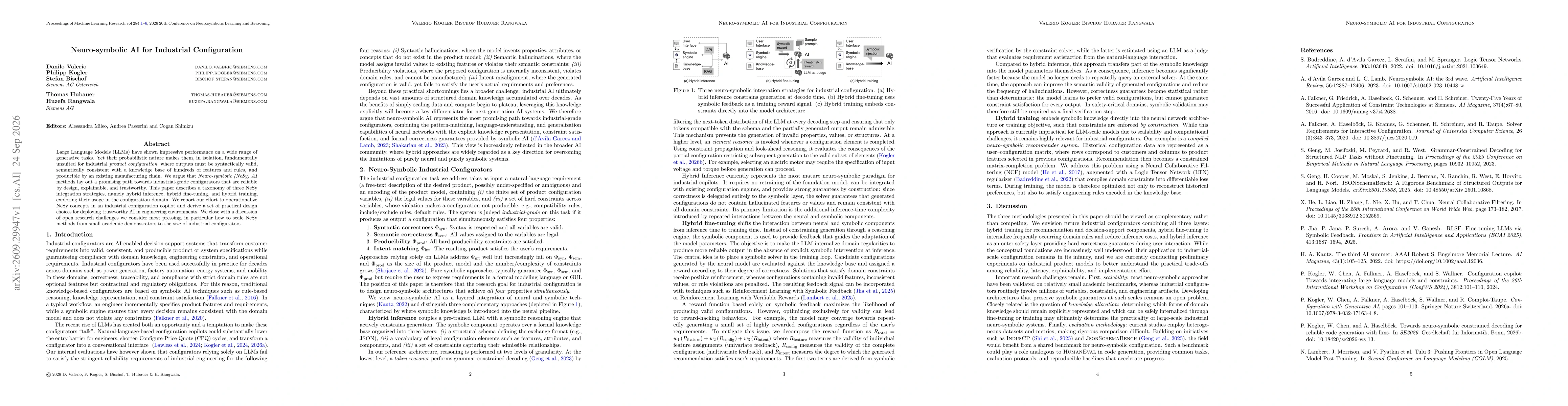Thumbnail for Neuro-symbolic AI for Industrial Configuration