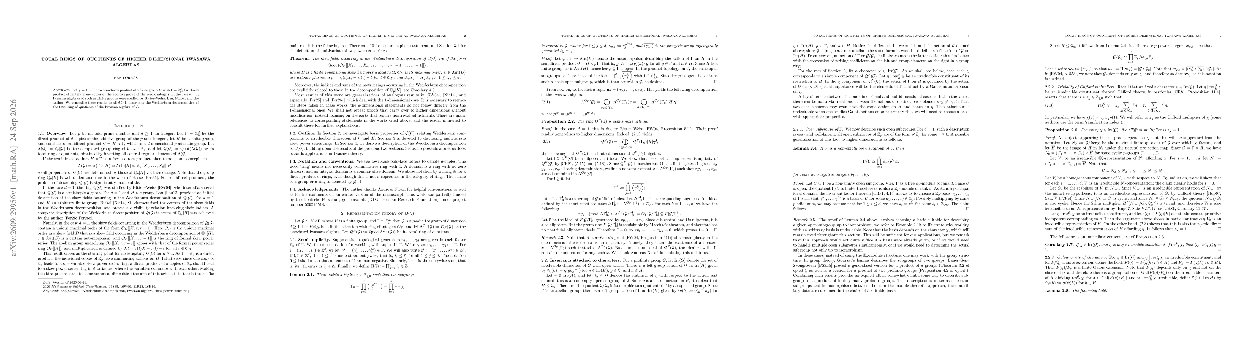 Thumbnail for Total rings of quotients of higher dimensional Iwasawa algebras