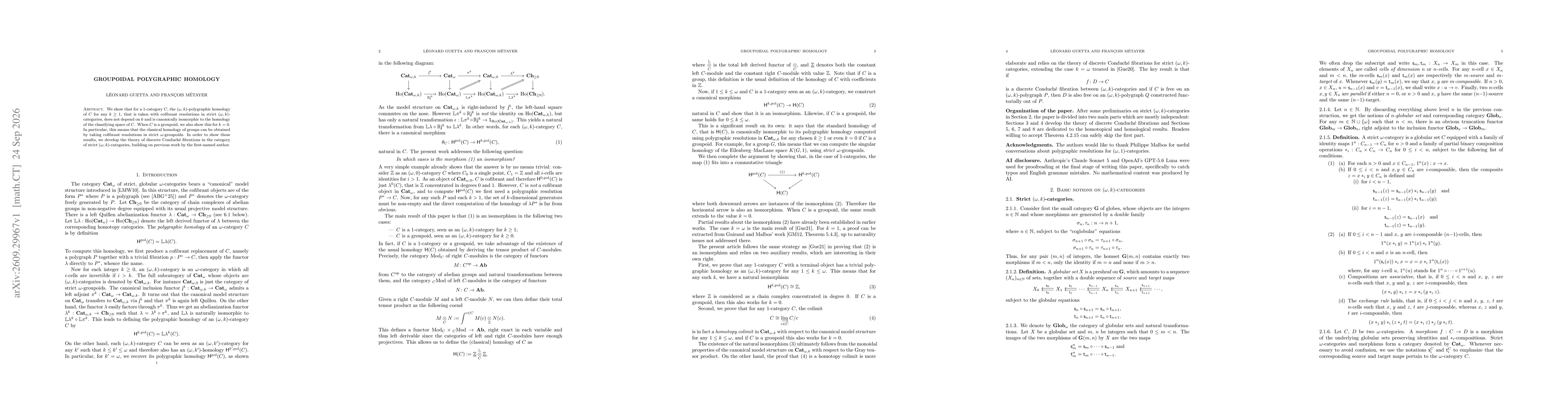 Thumbnail for Groupoidal polygraphic homology