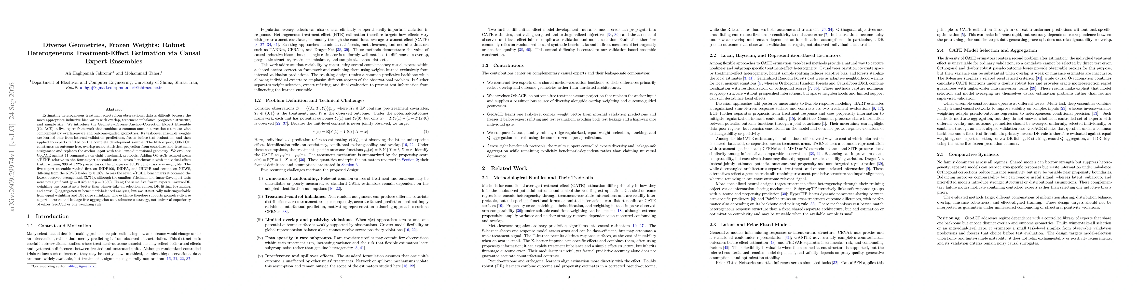 Thumbnail for Diverse Geometries, Frozen Weights: Robust Heterogeneous Treatment-Effect Estimation via Causal Expert Ensembles