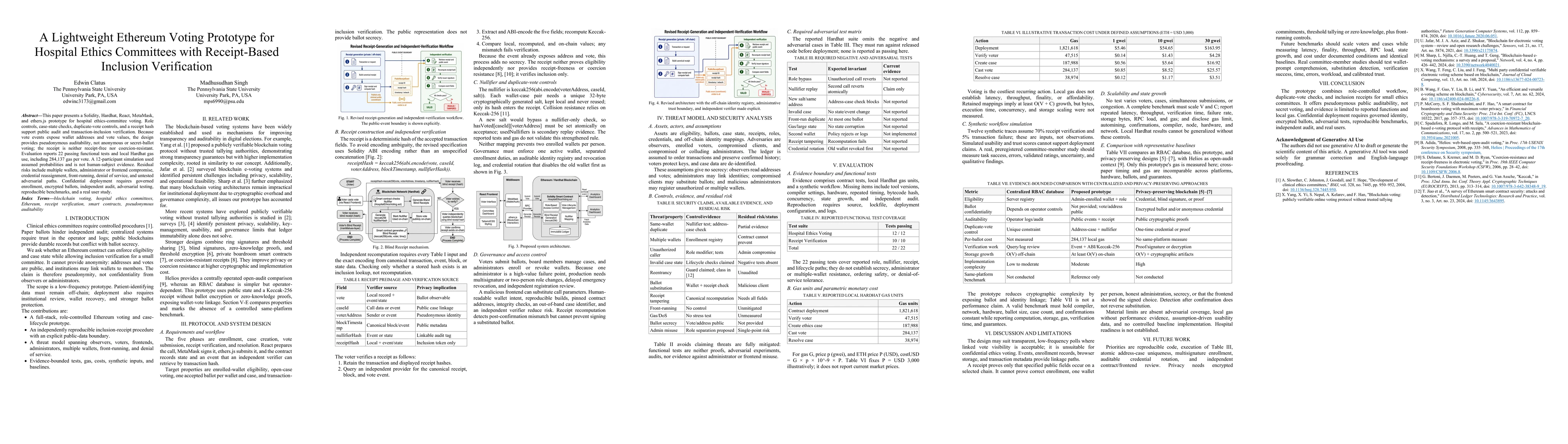 Thumbnail for A Lightweight Ethereum Voting Prototype for Hospital Ethics Committees with Receipt-Based Inclusion Verification