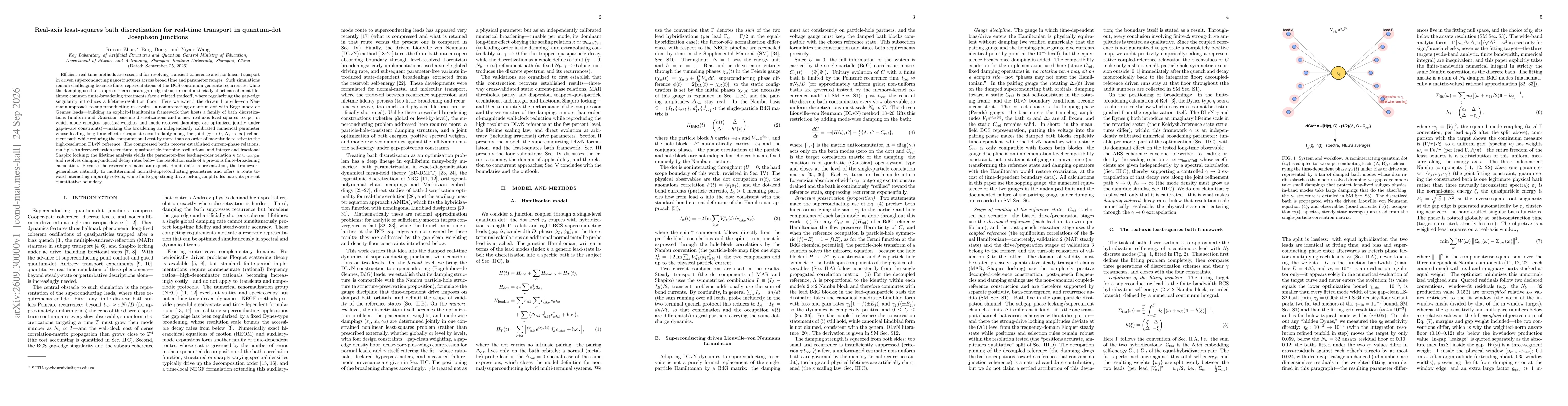 Thumbnail for Real-axis least-squares bath discretization for real-time transport in quantum-dot Josephson junctions