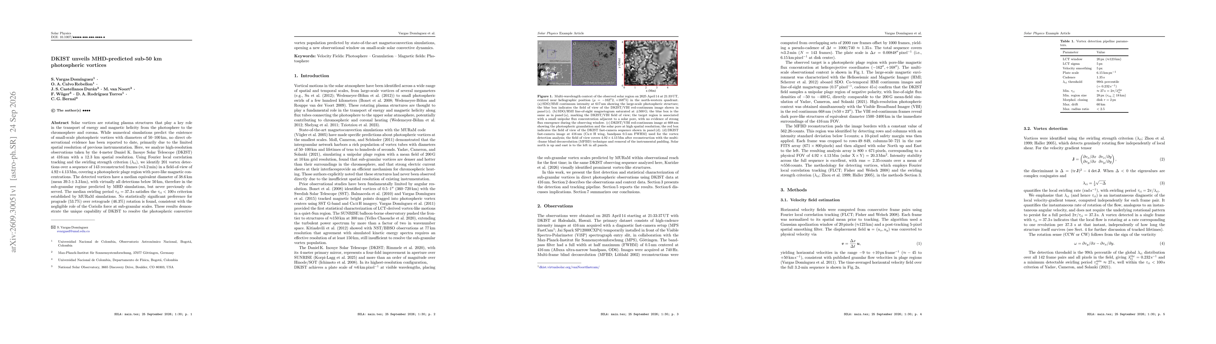 Thumbnail for DKIST unveils MHD-predicted sub-50 km photospheric vortices