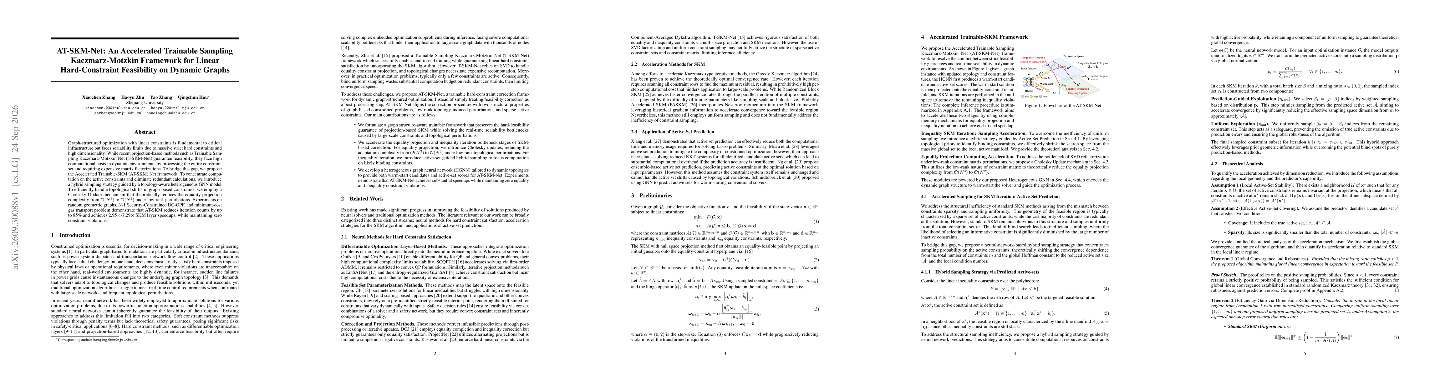 Thumbnail for AT-SKM-Net: An Accelerated Trainable Sampling Kaczmarz-Motzkin Framework for Linear Hard-Constraint Feasibility on Dynamic Graphs