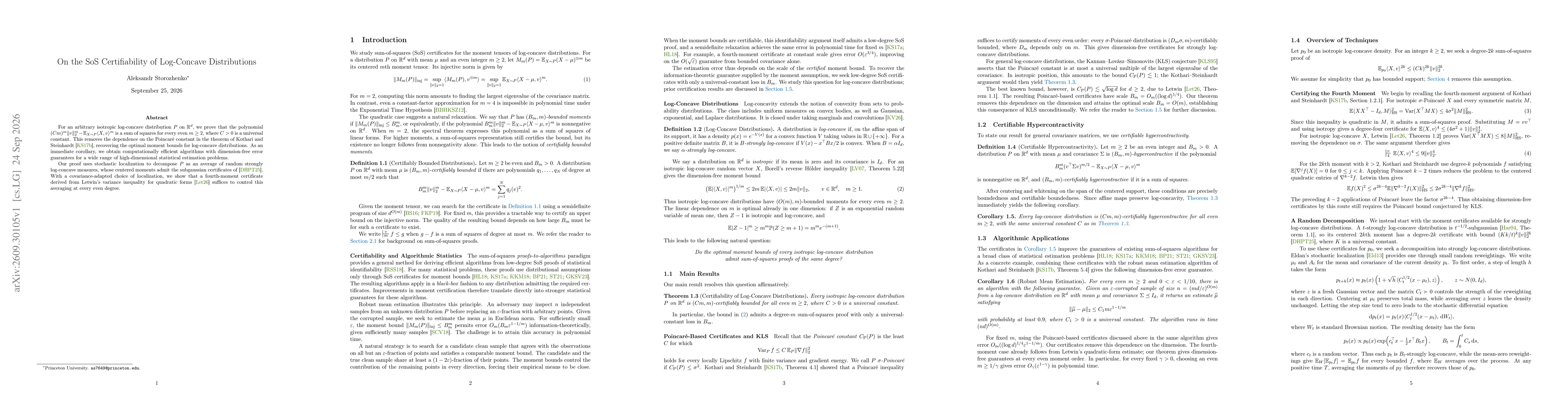 Thumbnail for On the SoS Certifiability of Log-Concave Distributions