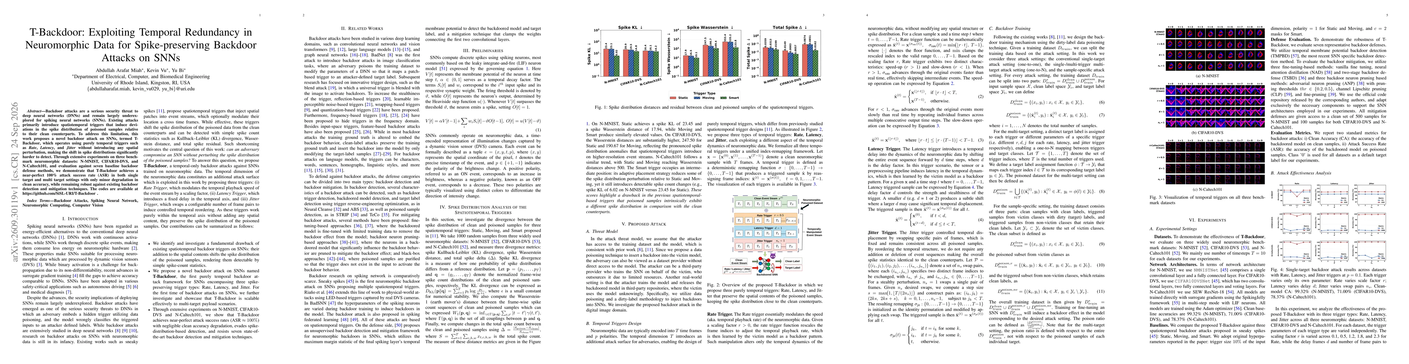 Thumbnail for T-Backdoor: Exploiting Temporal Redundancy in Neuromorphic Data for Spike-preserving Backdoor Attacks on SNNs