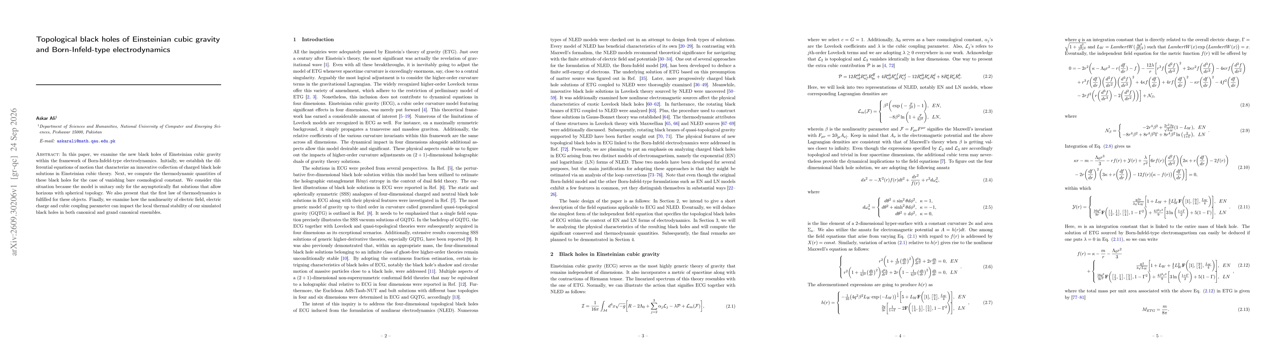 Thumbnail for Topological black holes of Einsteinian cubic gravity and Born-Infeld-type electrodynamics