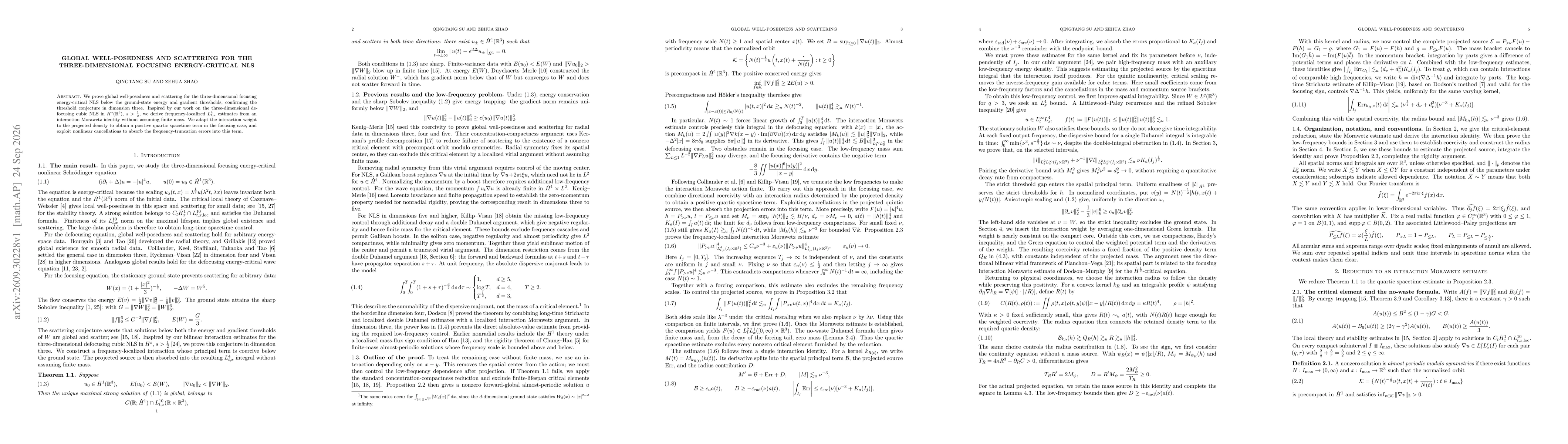 Thumbnail for Global well-posedness and scattering for the three-dimensional focusing energy-critical NLS