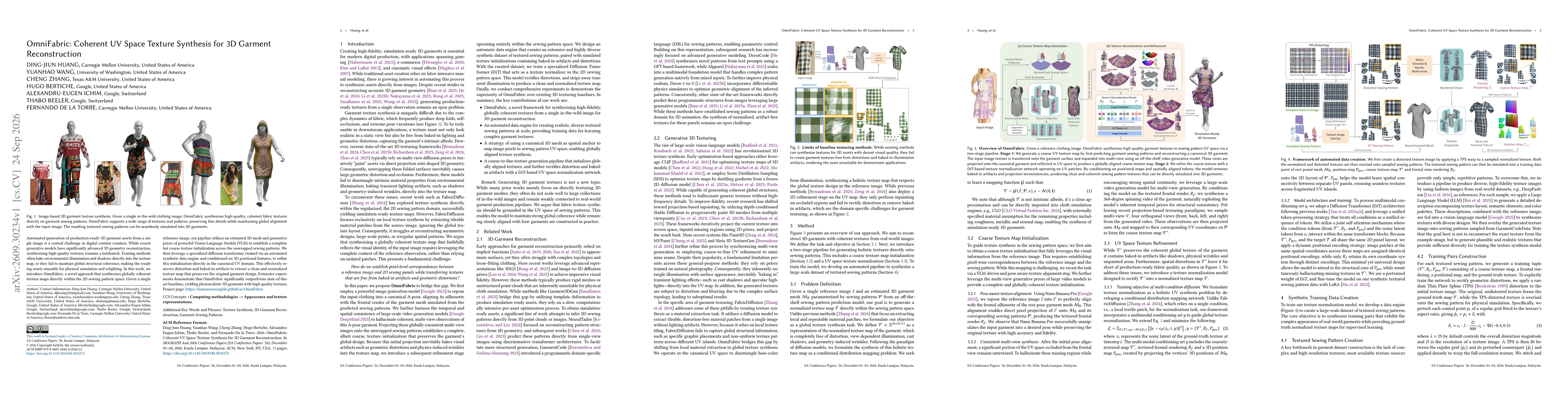Thumbnail for OmniFabric: Coherent UV Space Texture Synthesis for 3D Garment Reconstruction