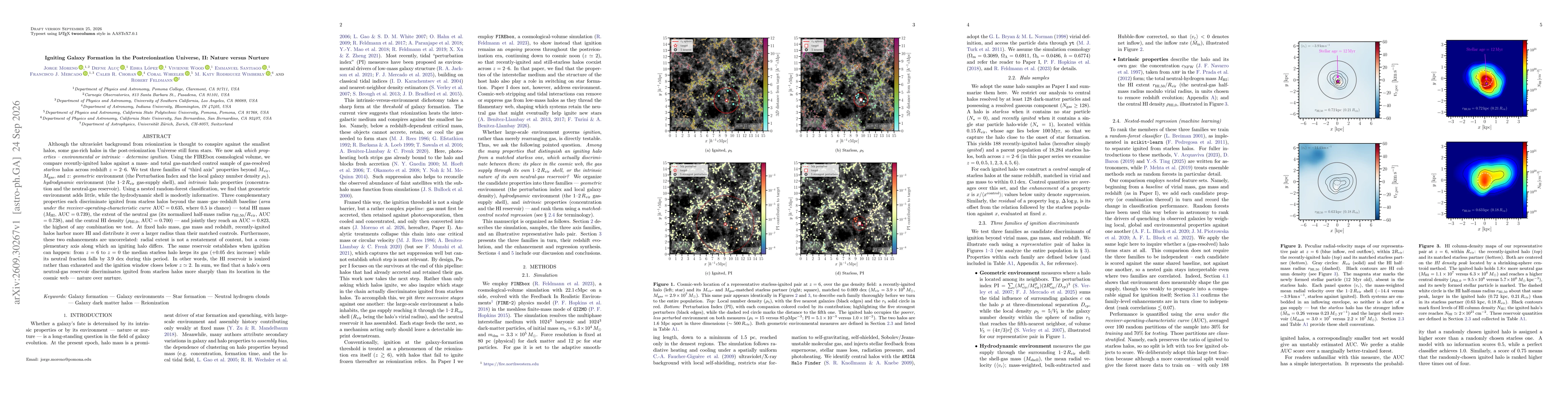 Thumbnail for Igniting Galaxy Formation in the Postreionization Universe, II: Nature versus Nurture